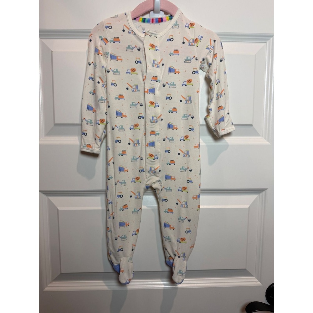 Magnetic Me Construction Vehicle Modal Magnetic Footie Sleeper 3-6 Months